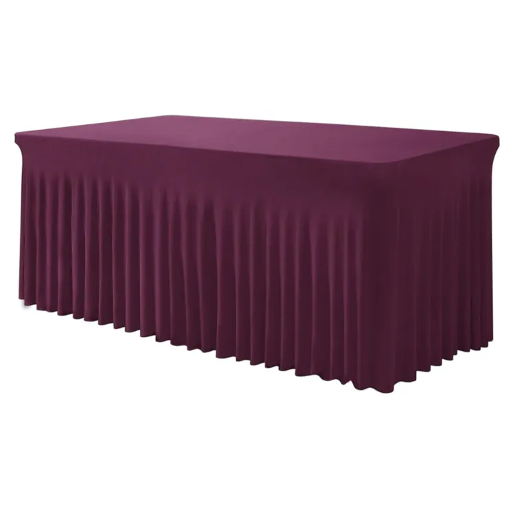 Fitted 6' Table Cover - Burgundy